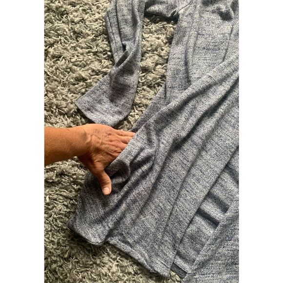 UGG Cardigan Open Draped Slub Knit heather blue Sweatshirt Top sz S - Picture 4 of 8